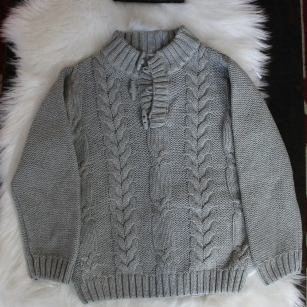 Gymboree, grey Cable Knit Sweater ....